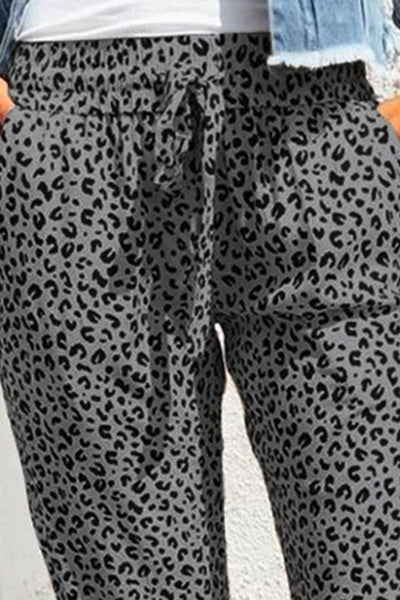 Luna Gray Leopard Joggers