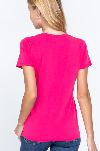 Pink V-Neck Tee