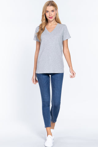 Gray V-Neck Tee